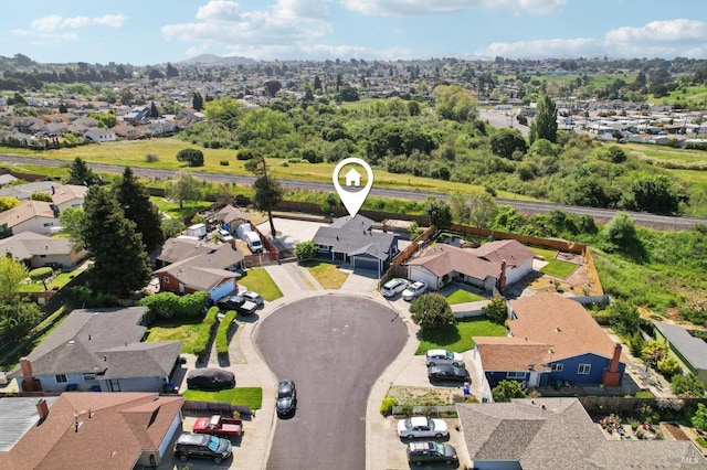 aerial view featuring a residential view