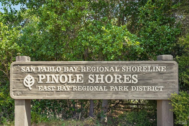 view of community sign