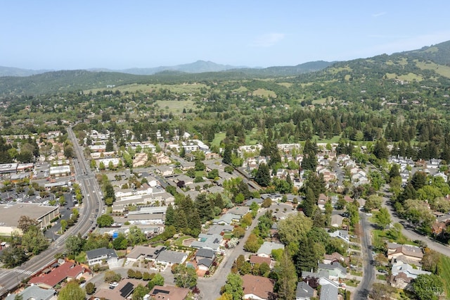 aerial view with a residential view and a mountain view
