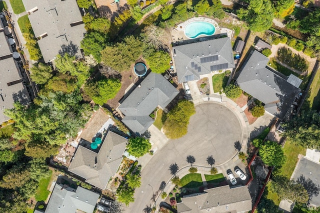 bird's eye view with a residential view