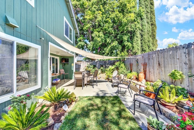 view of patio / terrace with a fenced backyard