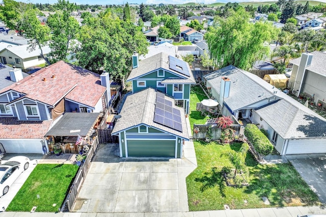 drone / aerial view with a residential view