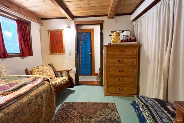 3984 Eagles Point Rd, Potter Valley, CA 95469 - living area with wooden ceiling and beam ceiling
