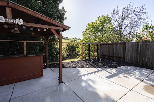 view of patio with a fenced backyard