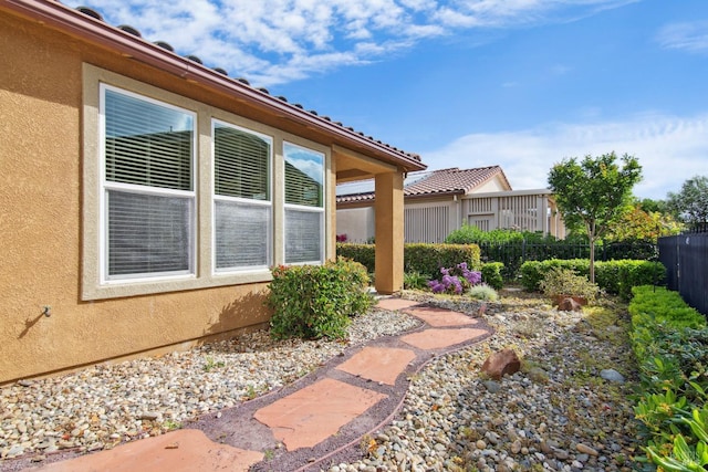 view of yard with fence