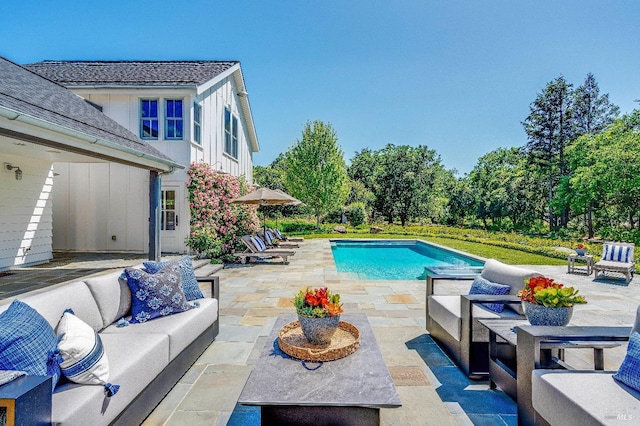 5310 Silverado Trl, Napa, CA 94558 - outdoor pool featuring an outdoor living space and a patio area