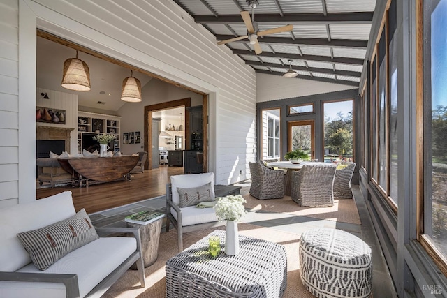 5310 Silverado Trl, Napa, CA 94558 - sunroom / solarium featuring plenty of natural light, a ceiling fan, and outdoor dining space