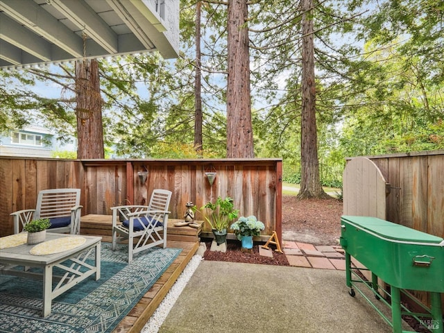 view of patio with fence