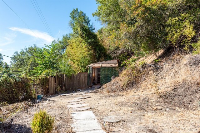 view of yard with fence