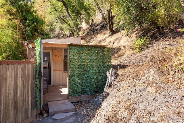 view of shed