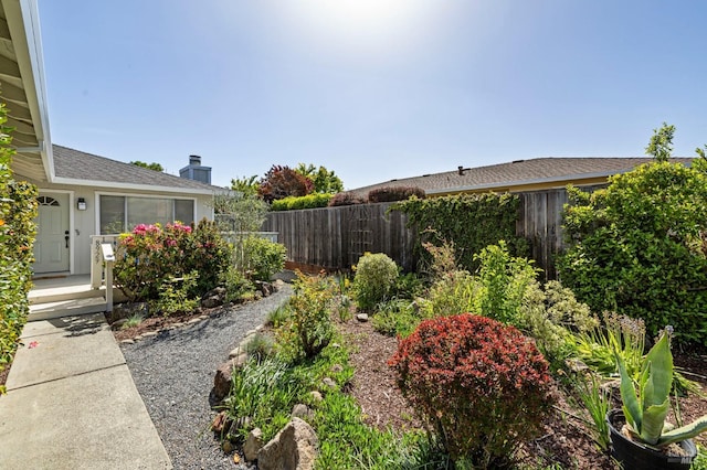 view of yard featuring fence