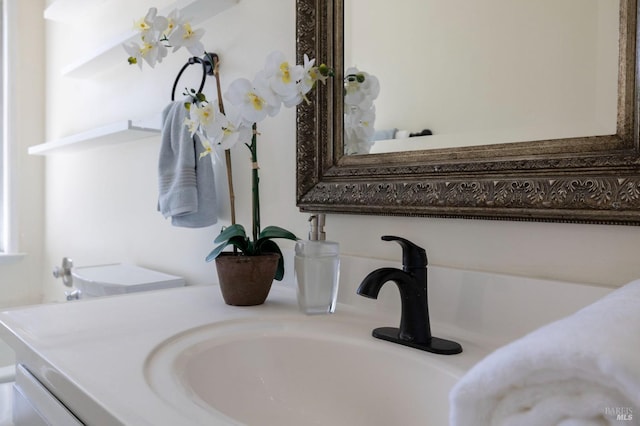 interior details with vanity