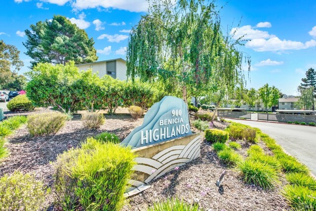 view of community sign