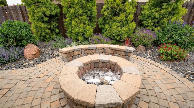 view of patio featuring fence