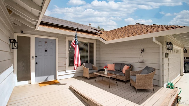 deck featuring an outdoor living space