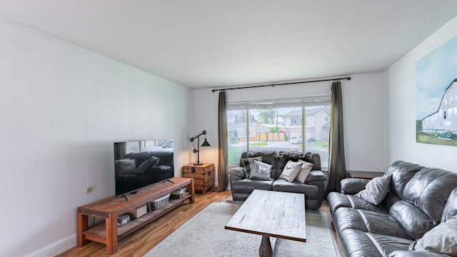 living room with light wood finished floors