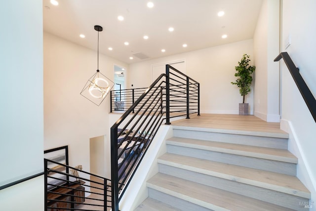 1975 W Bristlecone Ct, Santa Rosa, CA 95403 - staircase featuring recessed lighting and wood finished floors