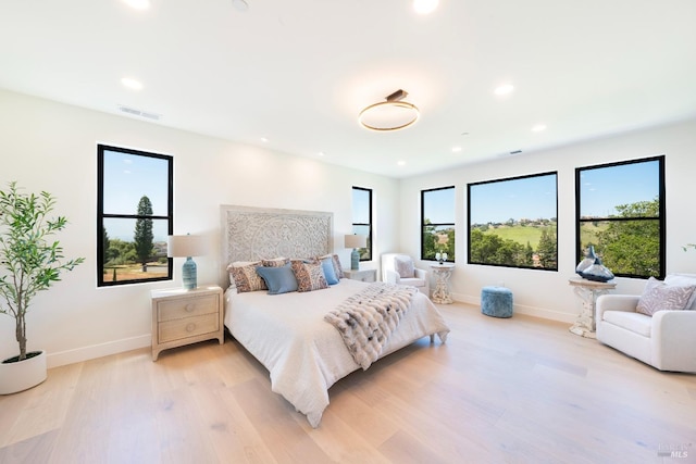 1975 W Bristlecone Ct, Santa Rosa, CA 95403 - bedroom with light wood-style flooring, baseboards, and recessed lighting