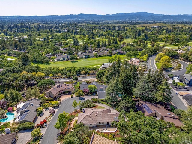 bird's eye view with a mountain view and a residential view