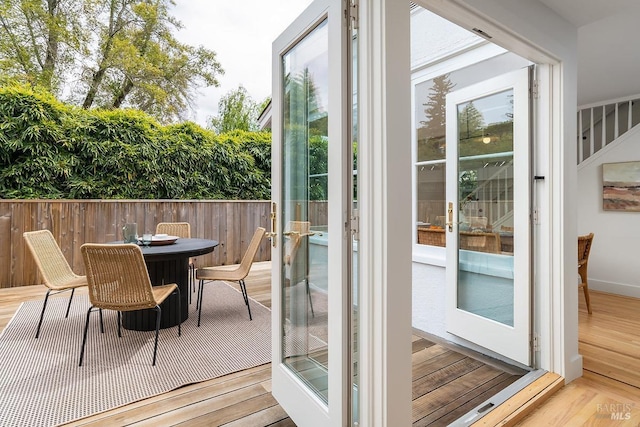 entryway featuring french doors