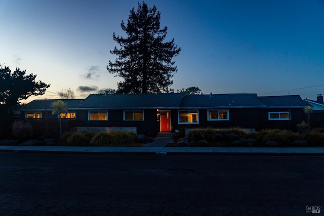 view of single story home
