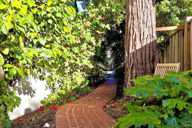view of yard with fence