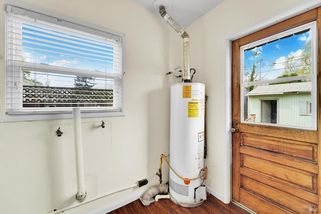 utility room with water heater