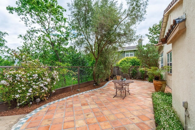 view of patio with a fenced backyard