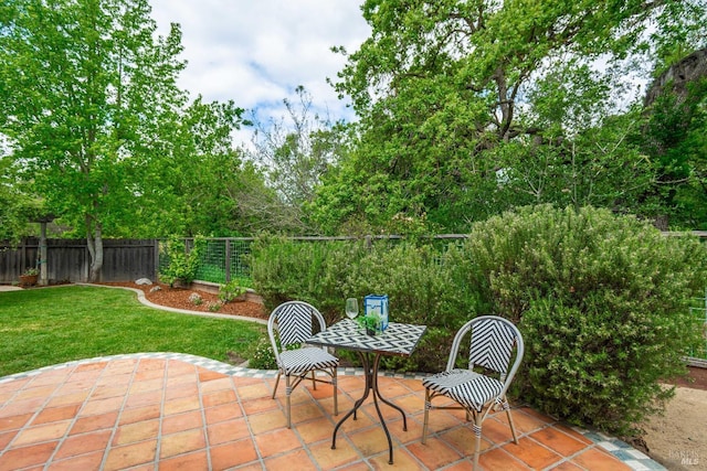 view of patio featuring a fenced backyard