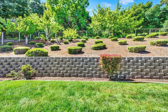 view of yard with fence