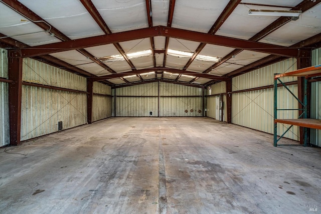 garage featuring metal wall