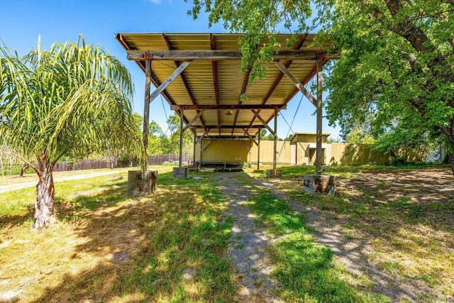 view of yard featuring fence