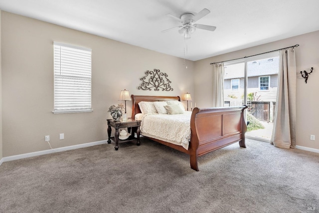 8724 Windsor Rd, Windsor, CA 95492 - carpeted bedroom with access to outside, a ceiling fan, and baseboards