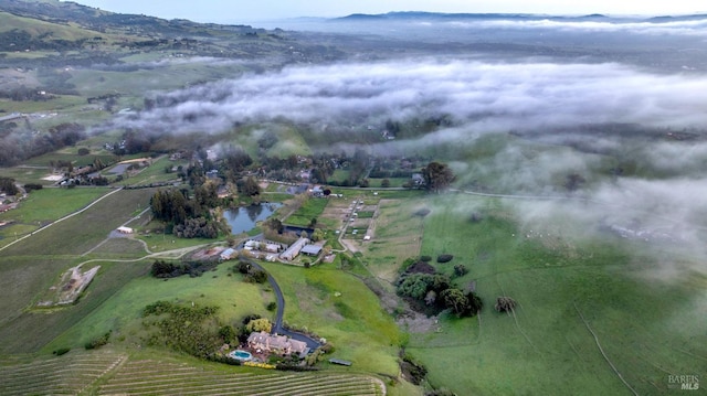 aerial view with a rural view