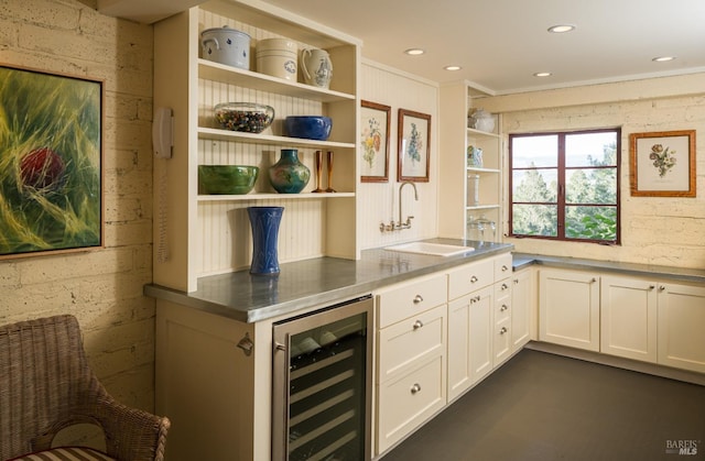 2480 Spring Mountain Rd, Saint Helena, CA 94574 - bar with wine cooler and recessed lighting