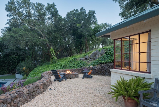 2480 Spring Mountain Rd, Saint Helena, CA 94574 - view of patio / terrace featuring a fire pit