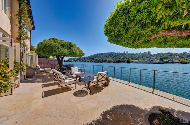 72 Lagoon Rd, Belvedere, CA 94920 - view of patio / terrace with a water view