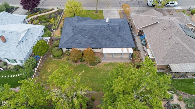 aerial view with a residential view