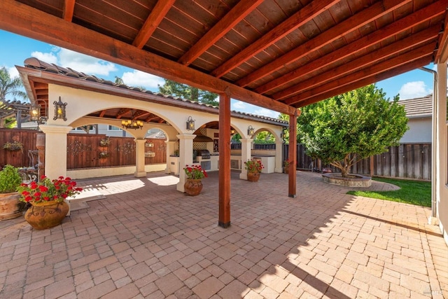 view of patio with a fenced backyard