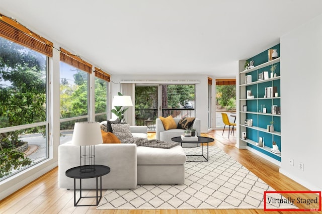living room with light wood-style flooring