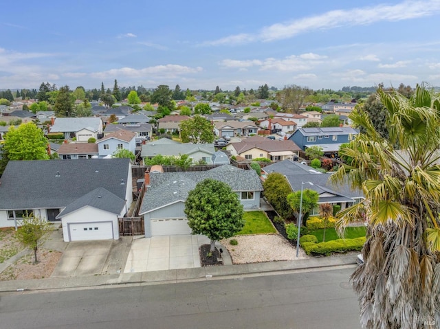 aerial view with a residential view