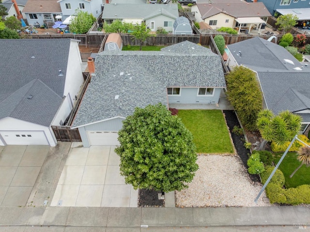 drone / aerial view with a residential view