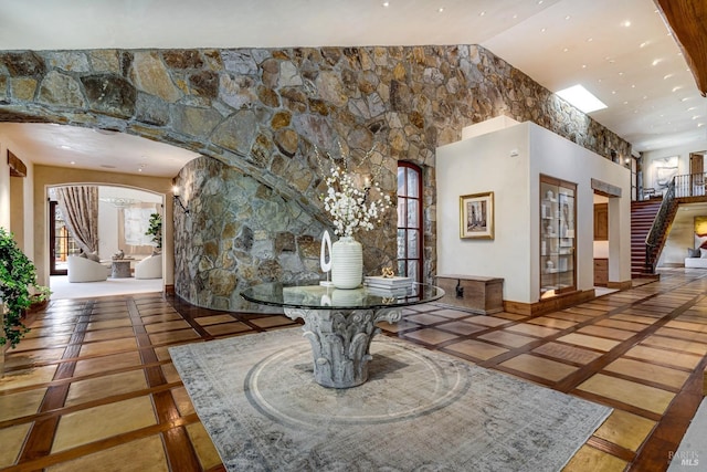 community lobby with stairway