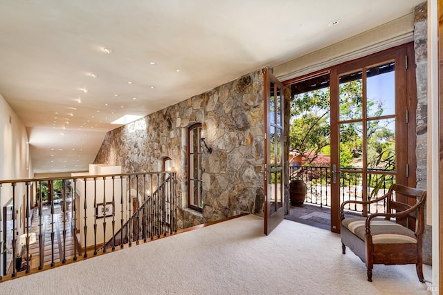 interior space featuring carpet floors