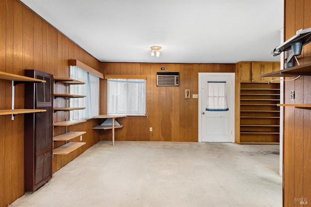 interior space with wooden walls