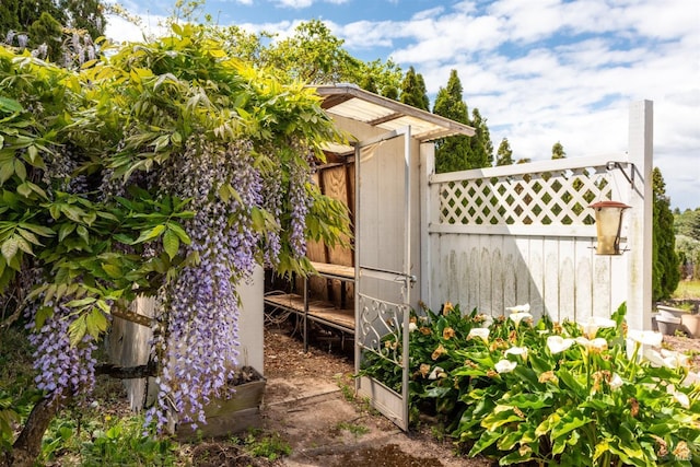 exterior space with fence
