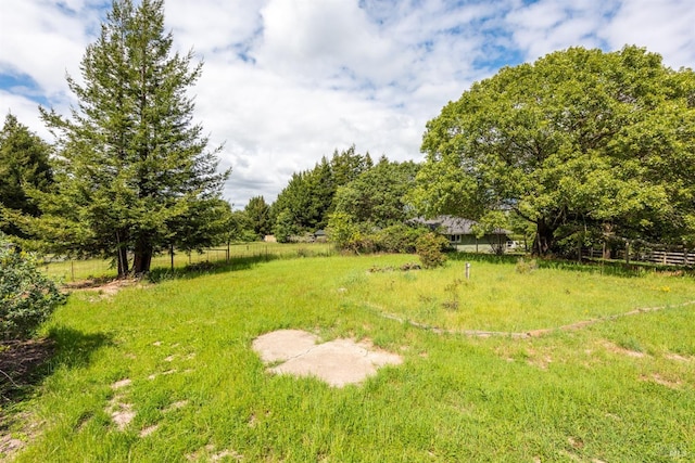 view of yard with a rural view