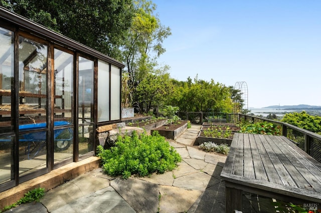 view of yard with a garden