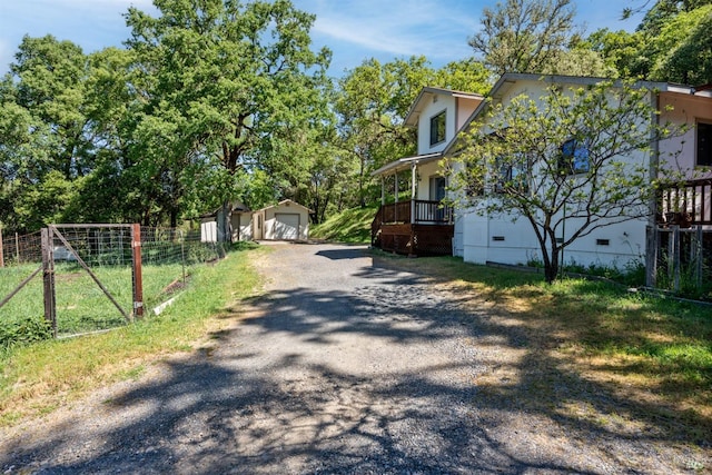 view of road featuring driveway
