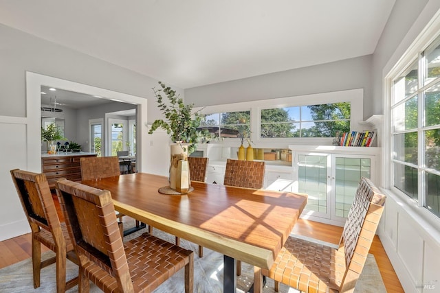 2855 Old Gravenstein Hwy, Sebastopol, CA 95472 - dining area with healthy amount of natural light and light wood-style floors